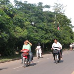 バイク通勤が多いプノンペン市街