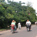 バイク通勤が多いプノンペン市街